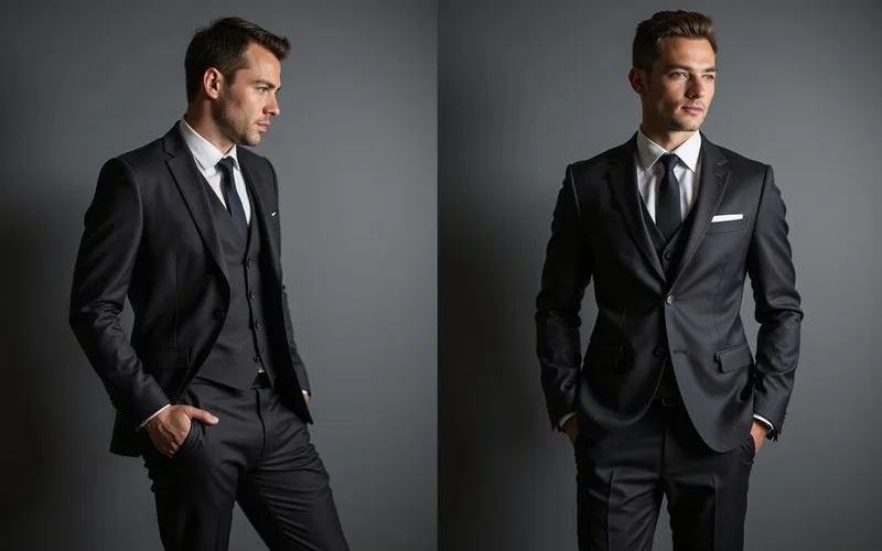 Before and after of successful suit alterations