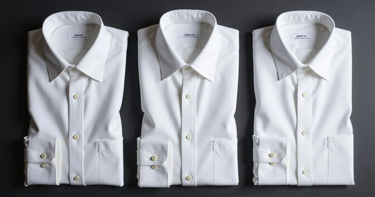 Various dress shirt collar styles displayed