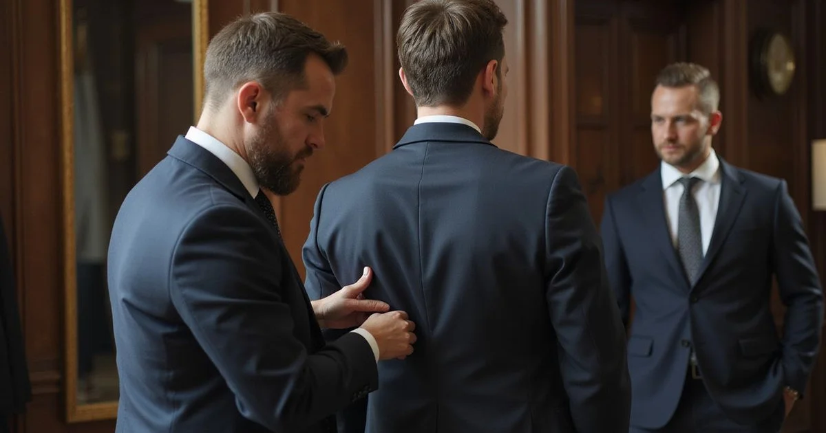 Suit alteration consultation for fit adjustment