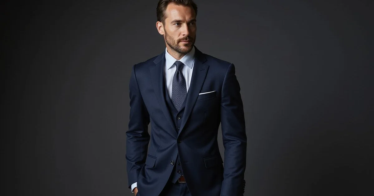 Example of well-fitted suit showing proper proportions