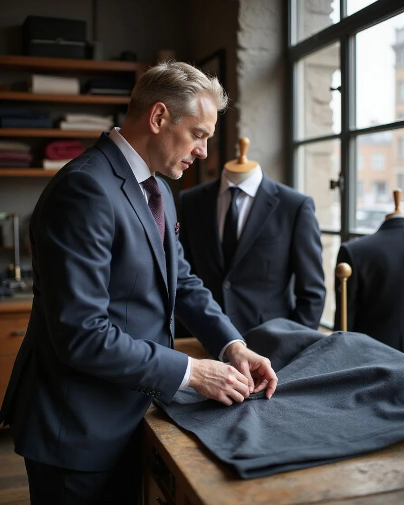 Master tailor at work in the Melbourne atelier